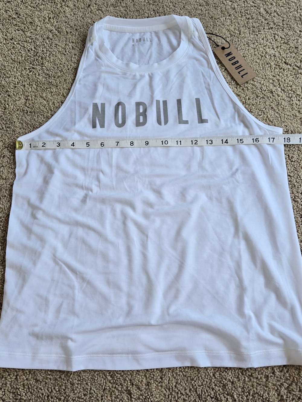 NWT NOBULL Womens TENCEL High Neck Ultrasoft Workout Tank Top White Logo Small - Picture 5 of 7